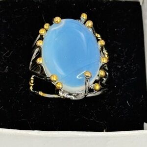 Large Oval Opalite Branch Vine Shape cocktail ring